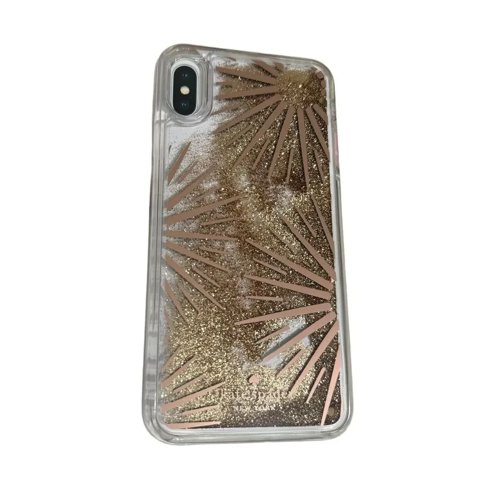 Kate Spade New York Festive Liquid Gold Glitter iPhone XS Max Case (Damaged Box)